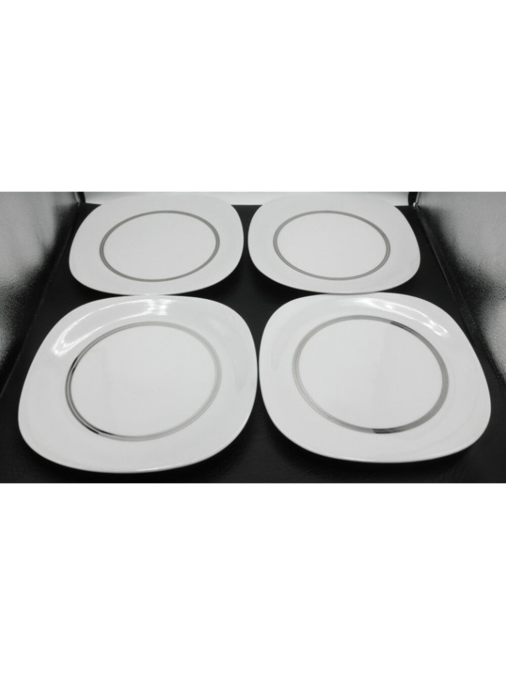 Rings by Block (Transitions) 10 Inch Square Dinner Plate Set of 4 Pattern BLORIN - Picture 6 of 6